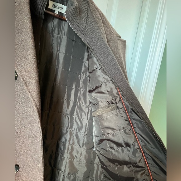 Mens Kennth Cole Reaction Double Breast Dress Peacoat Chocolate Brown EUC - Picture 9 of 15